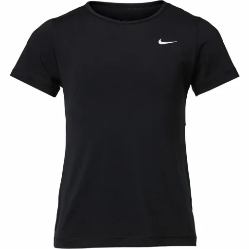 Camisola de Manga Curta Infantil Nike Pro Preto 92 % Poliéster 8 % Spandex