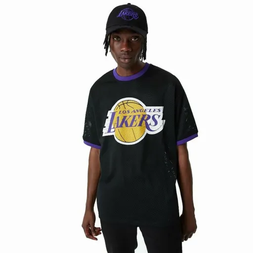 T-Shirt de Basquetebol New Era Mesh LA Lakers Preto