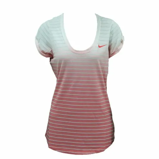 Camisola de Manga Curta Mulher Nike SS Dip Dye Burnout Vermelho Branco