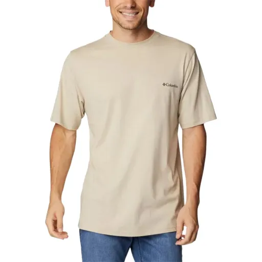 Camisola de Manga Curta Homem Columbia Csc Basic Logo™ Marrom Claro Montanha