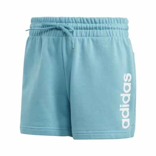 Calções de Desporto para Mulher Adidas Linear Ciano Claro