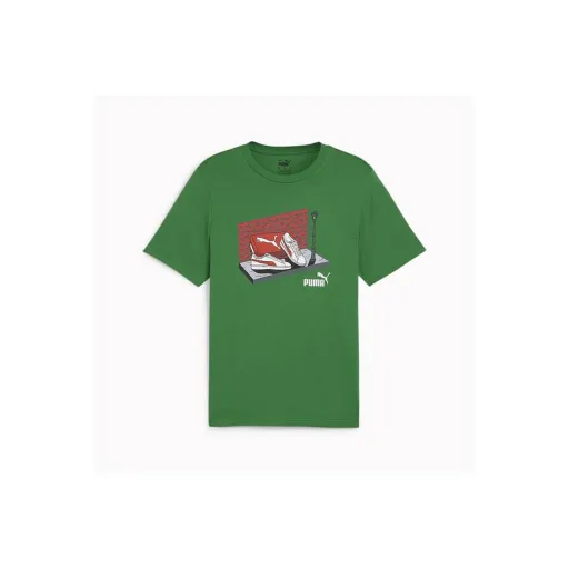 Camisola de Manga Curta Homem Puma SNEAKER BOX TEE 680175 86 Verde