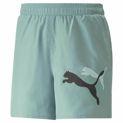 Calções de Desporto para Homem Puma Ess+ Logo Power Cat For All Time Água-Marinha Azul Verde