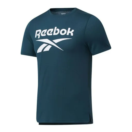 Camisola de Manga Curta Homem Reebok Workout Ready Supremium Ciano