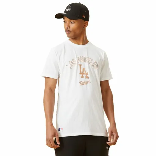 Camisola de Manga Curta Homem New Era MLB Metallic Grapich Print Dodger Branco