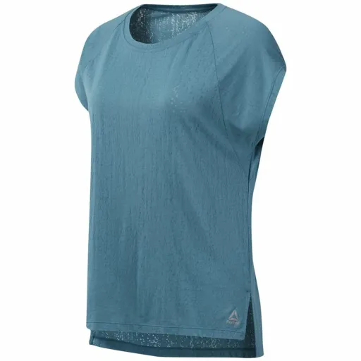 T-Shirt para Mulher Sem Mangas Reebok Burnout Azul