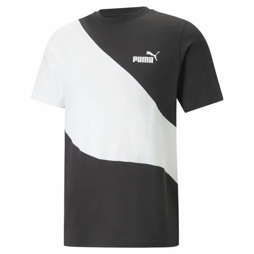 Camisola de Manga Curta Homem Puma Powert Branco Preto