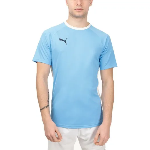 Camisola de Manga Curta Homem TEAMLIGA Puma 931832 02 Padel Azul