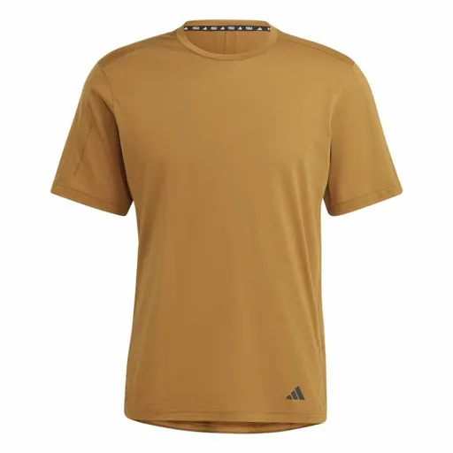 Camisola de Manga Curta Homem Adidas Yoga Base Castanho