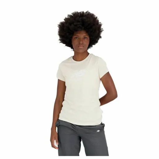 Camisola de Manga Curta Mulher New Balance Essentials Bege