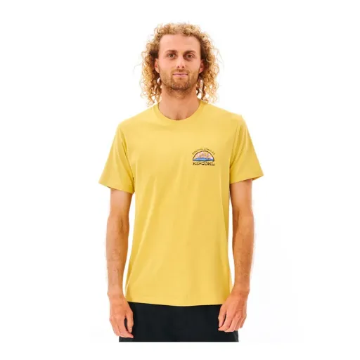 Camisola de Manga Curta Homem Rip Curl Amarelo Homem