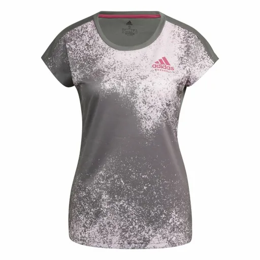 Camisola de Manga Curta Mulher Adidas Cinzento Escuro