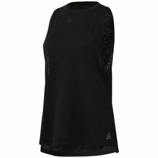 T-Shirt para Mulher Sem Mangas Reebok Burnout Preto