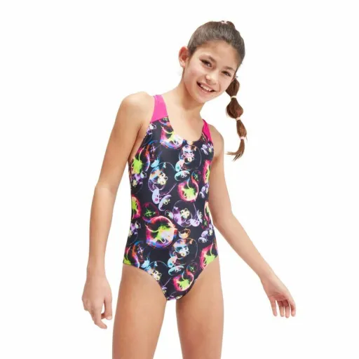 Fato de Banho de Menina Speedo Allover Splashback Azul