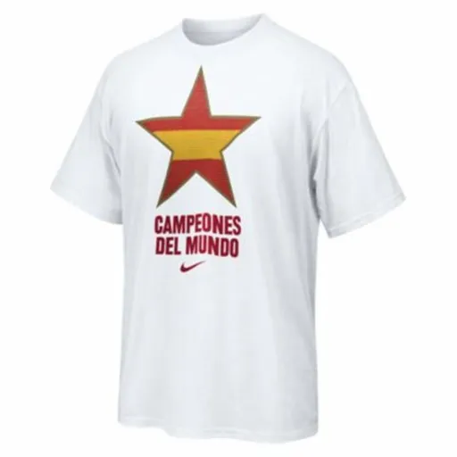 Camisola de Manga Curta Homem Nike Estrella España Campeones Del Mundo 2010 Branco