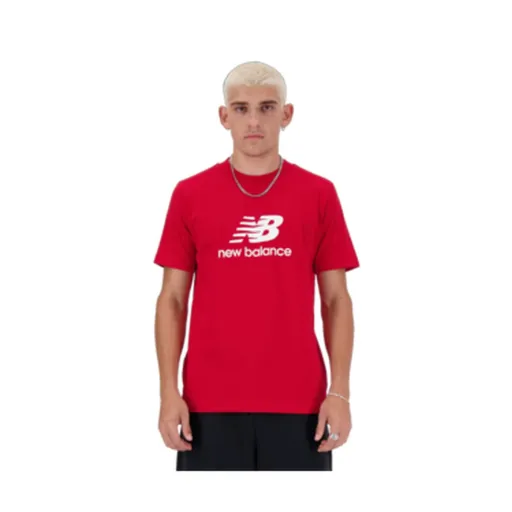 Camisola de Manga Curta Homem New Balance  LOGO MT41502 TRE Vermelho