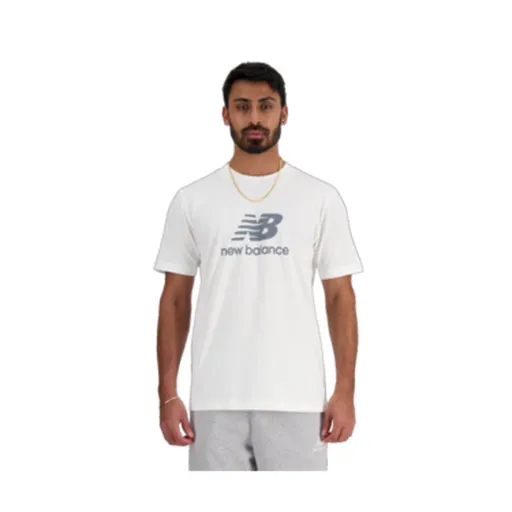 Camisola de Manga Curta Homem New Balance MT41502 WT Branco