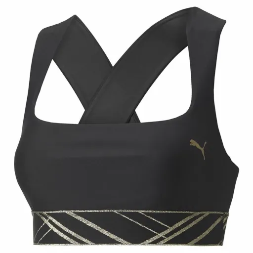 Sutiã Desportivo Puma Mid Impact Deco Glam Preto