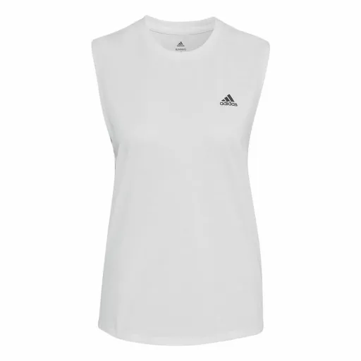 T-Shirt para Mulher Sem Mangas Adidas Muscle Run Icons Branco