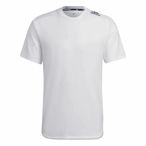 Camisola de Manga Curta Homem Adidas D4T Branco