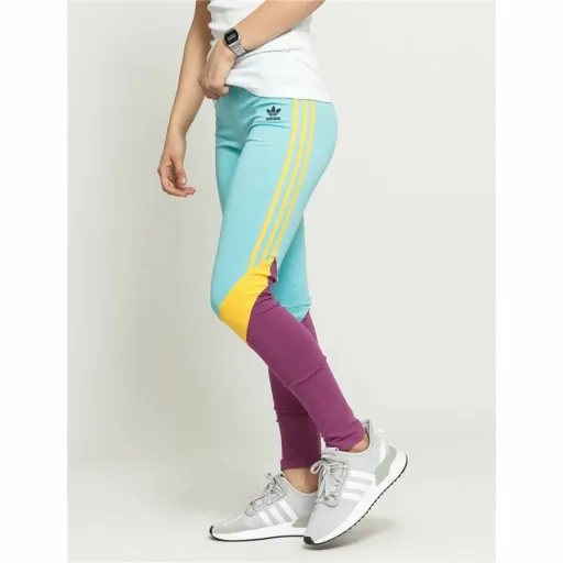 Leggings de Desporto de Mulher Adidas  High-Waisted Água-Marinha