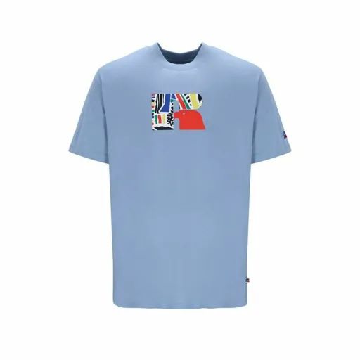 Camisola de Manga Curta Homem Russell Athletic Emt E36211 Azul Anil