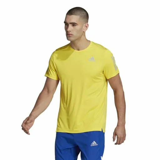 Camisola de Manga Curta Homem Adidas  Graphic Tee Shocking Amarelo