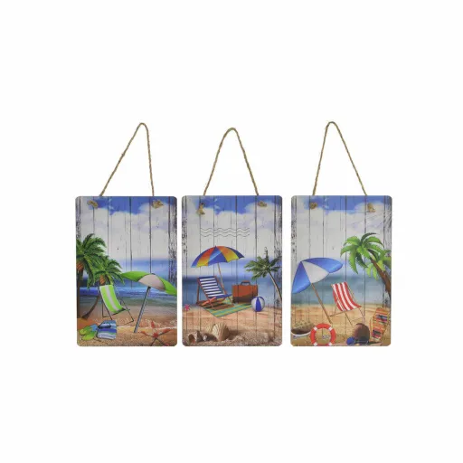 Decoração de Parede DKD Home Decor Praia Mediterrâneo 20 x 1,6 x 30 cm (3 Peças)