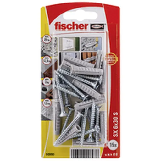 Buchas e Parafusos Fischer Buchas e Parafusos 15 Unidades (6 x 30 mm)