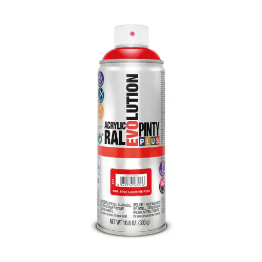 Tinta em Spray Pintyplus Evolution RAL 3002 400 ml Carmine Red