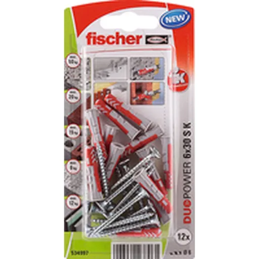 Buchas e Parafusos Fischer Duopower Buchas e Parafusos 12 Unidades (6 x 30 mm)