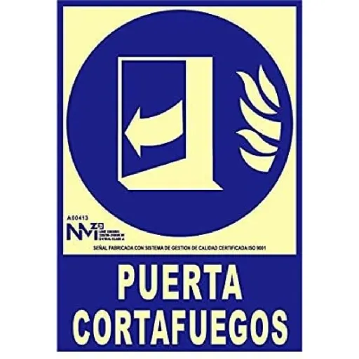 Placa Normaluz Puerta Cortafuegos Cerrar Después de Utilizar PVC (21 x 30 cm)