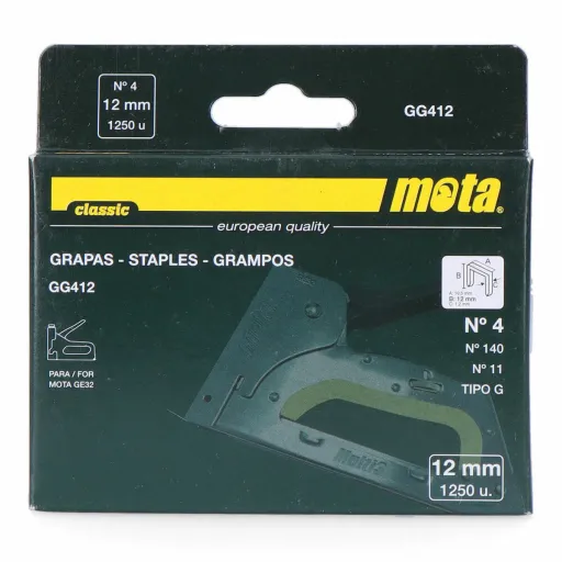 Grampos Mota Gg412 1000 Unidades 12 mm Nº 4