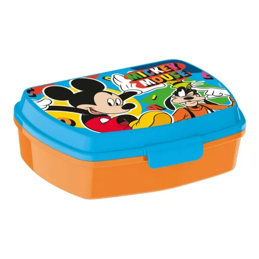 Caixa Sanduíche Mickey Mouse Happy Smiles Plástico Vermelho Azul (17 x 5.6 x 13.3 cm)