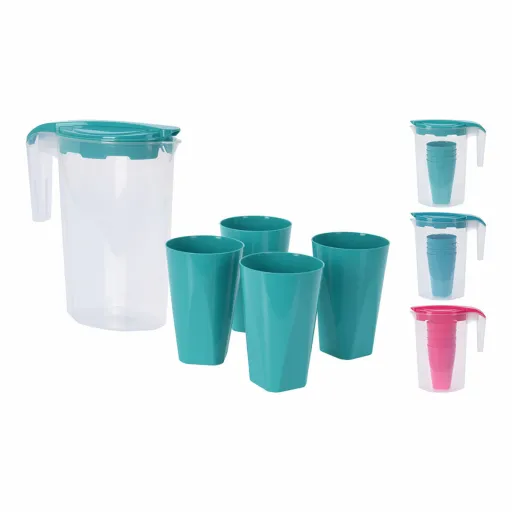 Conjunto de Jarro com Copos 350 ml 1,75 L Jarra (5 Peças)