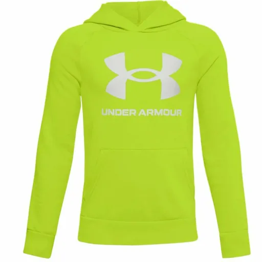 Polar com Capuz Criança Under Armour Rival Big Logo 1 Verde Limão