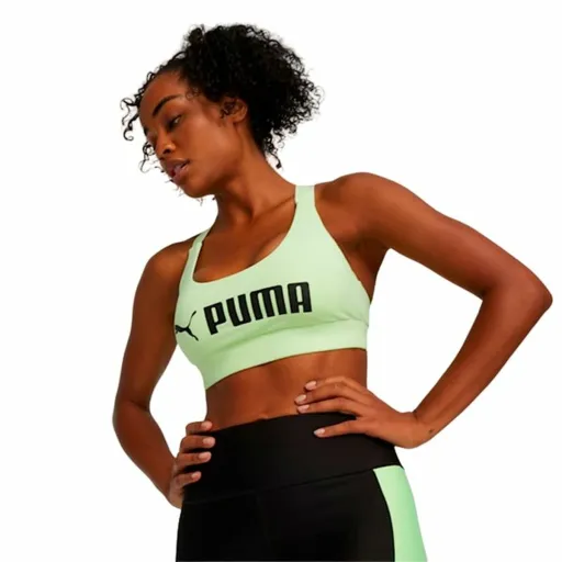 Sutiã Desportivo Puma Mid Impact Fit Verde Limão Amarelo