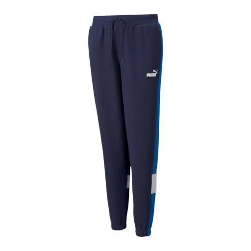 Calças de Treino Infantis Puma Essential+ Colorblock Azul Escuro