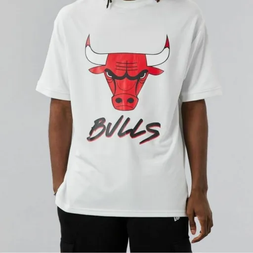 Camisola de Manga Curta NBA SCRIPT MESH New Era WHIFDR 60284736 Branco