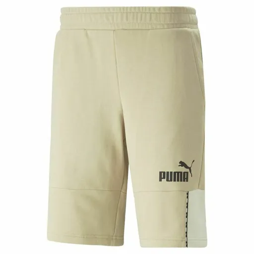 Calções de Desporto Puma  Essentials Block Tape Cinzento Branco