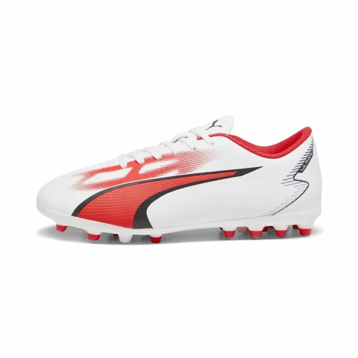 Chuteiras Infantis Puma Ultra Play MG Branco Vermelho