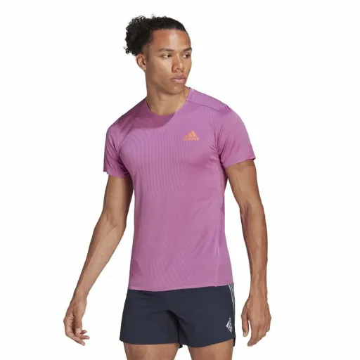 Camisola de Manga Curta Homem Adidas Adizero Speed Rosa-Escuro