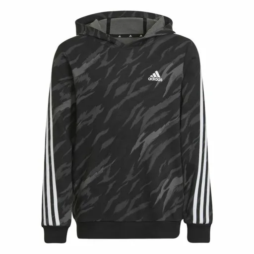 Polar com Capuz Criança Adidas 3 Stripes Preto