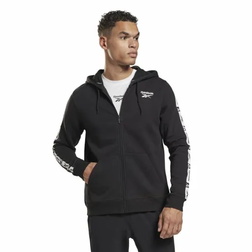 Casaco de Desporto para Homem Reebok Identity Tape FZ Preto