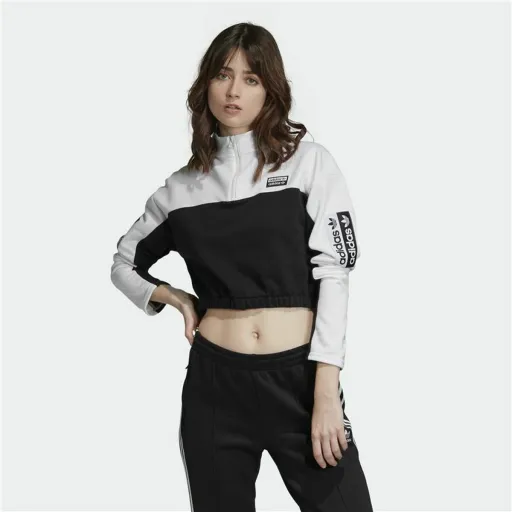 Camisola de Manga Curta Mulher Adidas Cropped  Branco