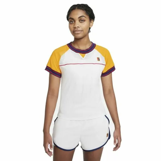 Camisola de Manga Curta Mulher Nike Court Dri-Fit Slam Branco