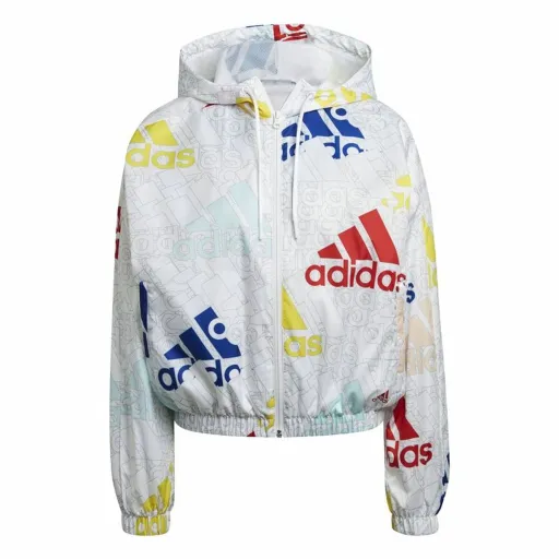 Casaco de Desporto para Mulher Adidas Essentials Multi-Colored Logo Branco