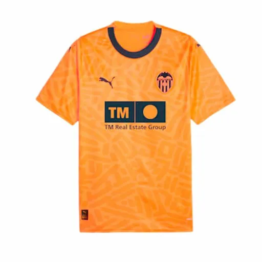 T-Shirt de Futebol de Manga Curta Homem Puma Valencia CF 3rd Kit 23/24 Laranja