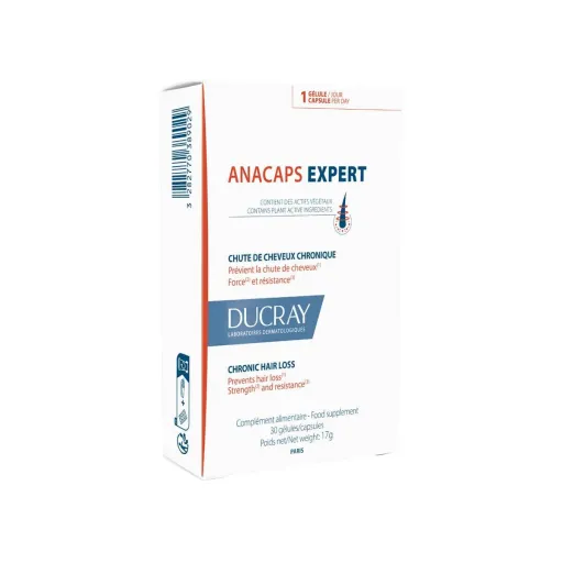 Complemento Alimentar Anti-Queda para o Cabelo Ducray Anacaps Expert Cápsulas x 30