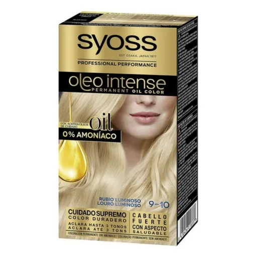 Tinta Permanente   Syoss Olio Intense Sem Amoníaco Nº 9,10 Louro Luminoso